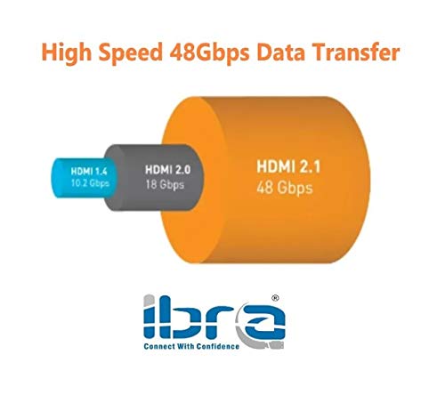 Premium 2.1 HDMI Cable 9M - 8K Ultra High-Speed 48Gbps Lead - IBRA Orange Gold Series