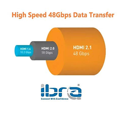 Premium 2.1 HDMI Cable 9M - 8K Ultra High-Speed 48Gbps Lead - IBRA Orange Gold Series