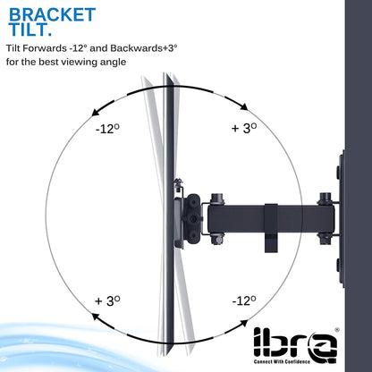 IBRA Ultra Slim Tilt Swivel TV Wall Bracket Mount - For 23-42 Inch OLED QLED LED LCD Plasma Screens | Weight Capacity - 25kgs/55lbs | Max VESA 200x200