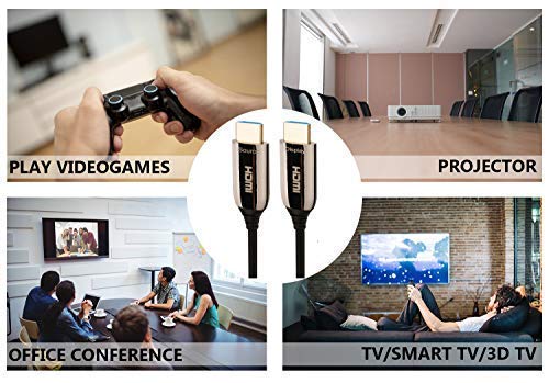 HDMI 8K fiber optic cable HDMI 30M cable Ultra high speed cable 48 Gbps 2.1 Support for 8K cable at 60 Hz, 4K at 120 Hz, 4320p, 4: 4: 4, HDR10 +, HDCP 2.2, 3D, PS4, PS3 - IBRA