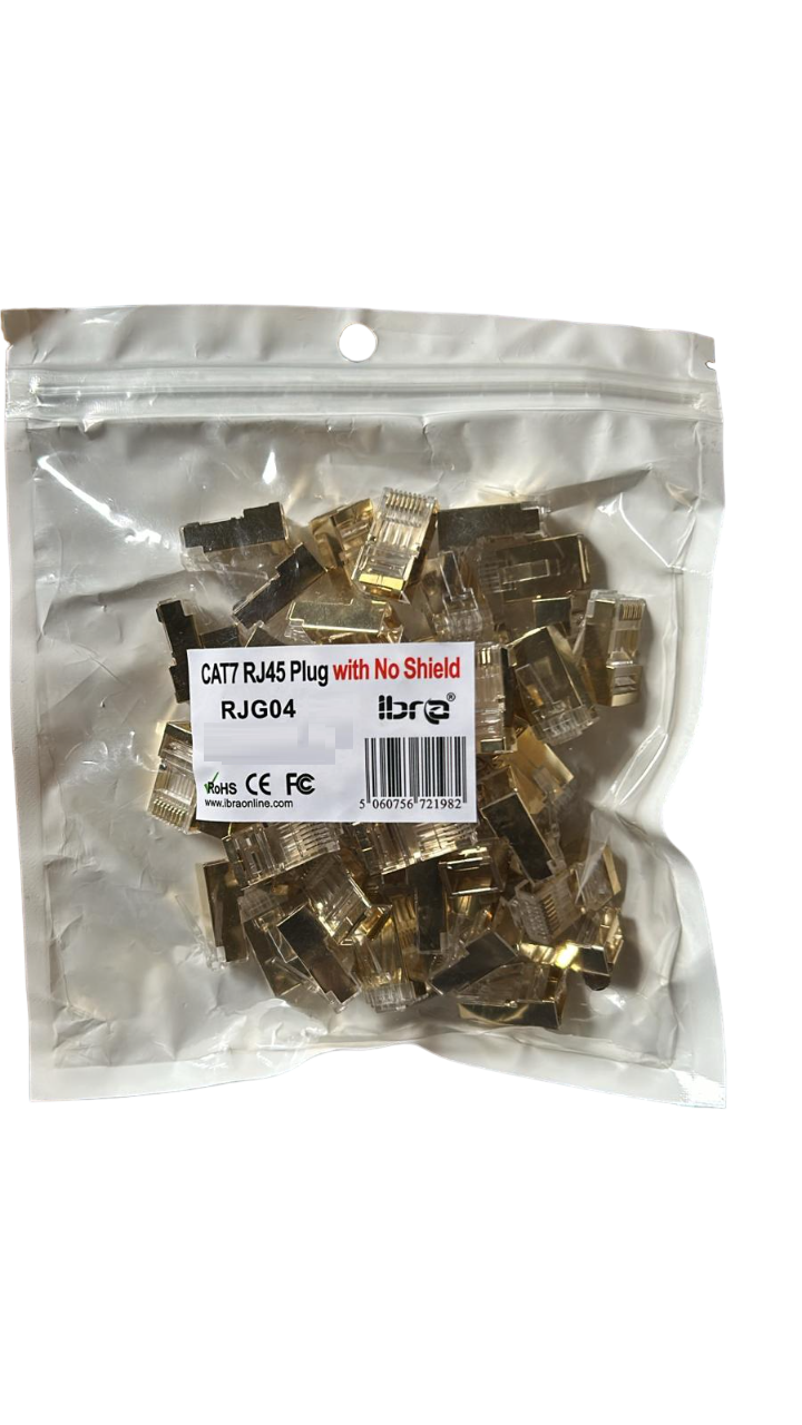 IBRA CAT7 RJ45 Plug Connectors Shielded for Ethernet Cable Secure and Reliable Network Connections For CAT6 Ethernet Cables, Ensuring Optimal Performance in Data Transfer, and Gaming - 50 Pieces