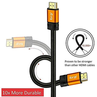 Premium 2.1 HDMI Cable 9M - 8K Ultra High-Speed 48Gbps Lead - IBRA Orange Gold Series