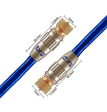 IBRA 0.5m HDTV Satellite Cable | Coaxial SAT Cable 75 Ohm | Connector: F - Pin to F - Pin | For UHV / RF / DVB-T and DVB-T2, Radio (FM / DAB / DAB +) | Metal Connector and High End Shielding