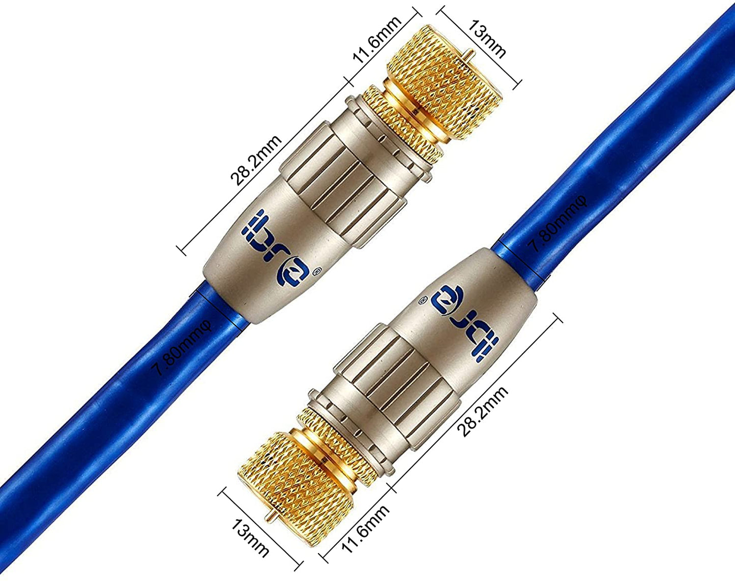 IBRA 5m HDTV Satellite Cable | Coaxial SAT Cable 75 Ohm | Connector: F - Pin to F - Pin | For UHV / RF / DVB-T and DVB-T2, Radio (FM / DAB / DAB +) | Metal Connector and High End Shielding