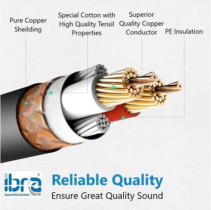 IBRA 5M XLR Male to Female Microphone Extension Cable for Microphones,mixer, patch bays,preamps,speaker systems, Amplifiers and other devices