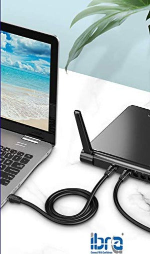 30M CAT8 Ethernet Gigabit Lan network cable (RJ45) SSTP 40Gbps 2000Mhz - Round Black - IBRA (Box: 6 Units)