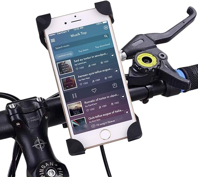 IBRA Universal Bike Bicycle Mount Holder Handlebar for Most Cell Phones - iPhone 6 5C 5S 4S,The HTC One, Samsung Galaxy S5/S4, Sony Xperia Z, Google Nexus 4 5 Moto G Phone Samsung Galaxy S3, Note 2,  (Maximum Width 85mm) 360