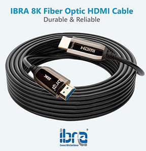 HDMI 8K fiber optic cable HDMI 40M cable Ultra high speed cable 48 Gbps 2.1 Support for 8K cable at 60 Hz, 4K at 120 Hz, 4320p, 4: 4: 4, HDR10 +, HDCP 2.2, 3D, PS4, PS3 - IBRA40M(8K-HOPC03)-Optical HDMI