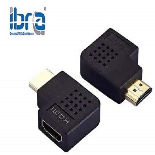 HDMI Male to Female Flat Adapter Right Angled 90 Degree + 270 degree Support