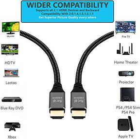 2.1 HDMI Cable 8K Ultra High-Speed 48Gbps Lead - 1M - IBRA Flex Series (Box: 100 Units)