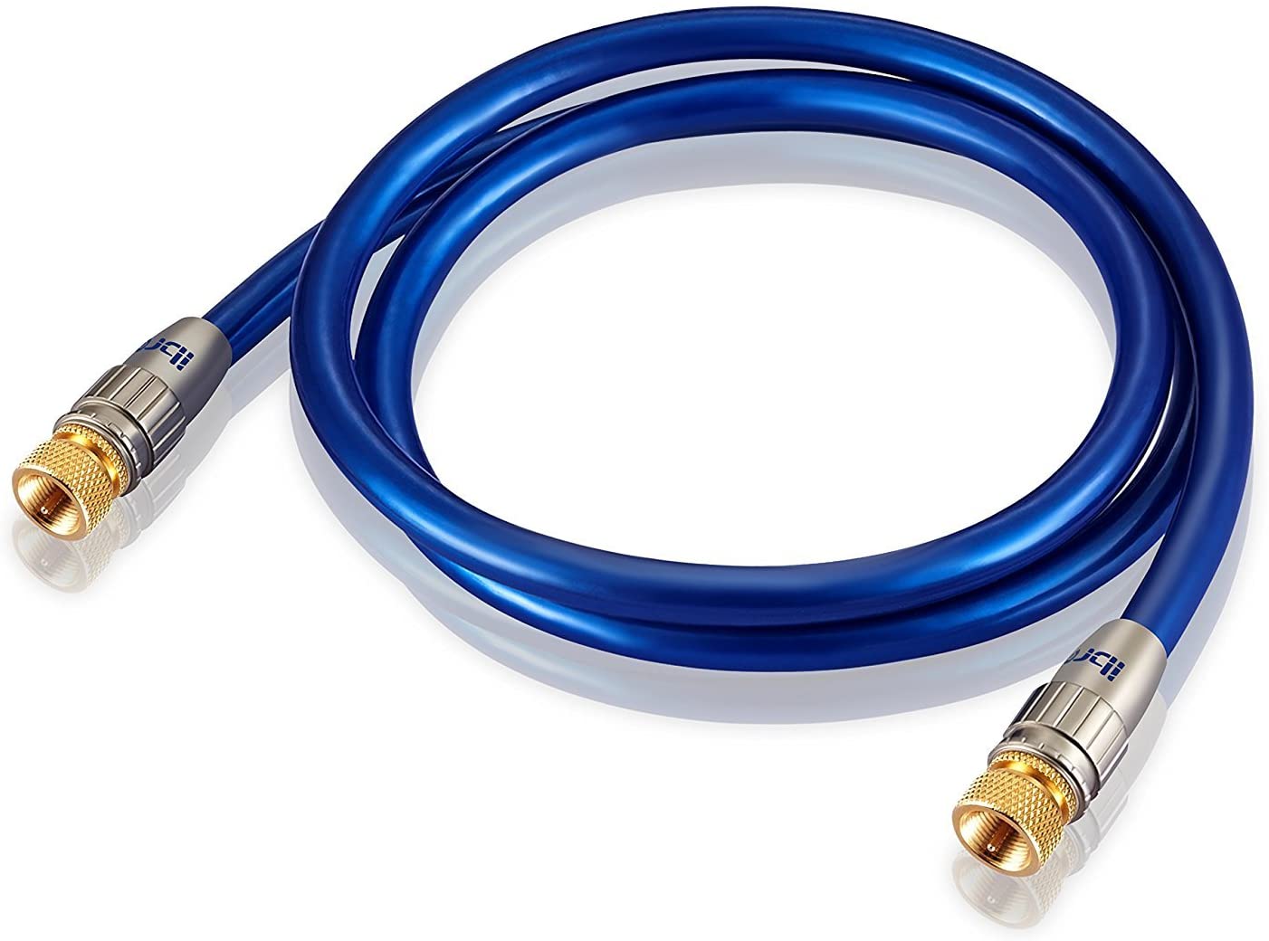 IBRA 5m HDTV Satellite Cable | Coaxial SAT Cable 75 Ohm | Connector: F - Pin to F - Pin | For UHV / RF / DVB-T and DVB-T2, Radio (FM / DAB / DAB +) | Metal Connector and High End Shielding
