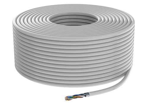IBRA CAT6A Ethernet Cable S/FTP - Indoor 23AWG CCA Conductor, High-Speed Network Cable Reel for Reliable Connectivity - 100M