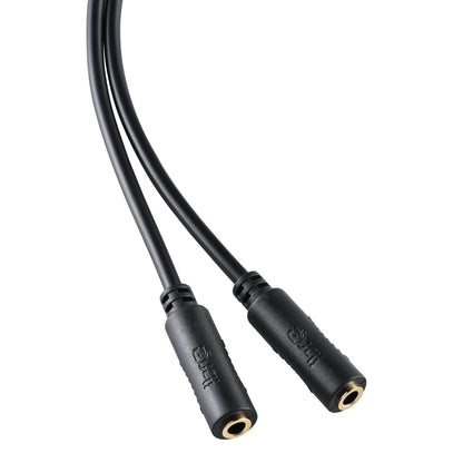 IBRA Headphone 10M Splitter Cable 3.5mm Aux Splitter Adapter Male to 2X Female Aux Extension Cord for Apple iPhone/iPod/iPad, Samsung, Earphone, Speaker, MP3 Player - Black