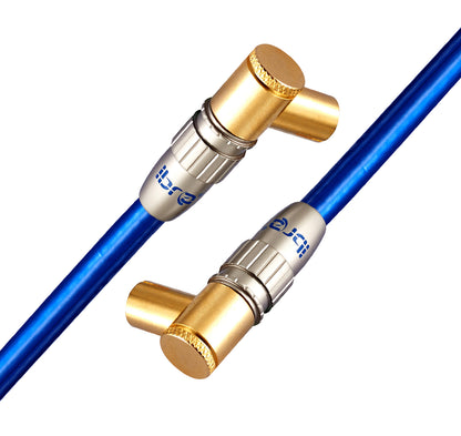 IBRA 0.5m HDTV Antenna Cable | TV Aerial Cable with 90 Degree Right Angled Connectors | Premium Freeview Coaxial Cable | 90° Angled Connectors: Coax Male to Male | For UHV/UHF/RF DVB-T1/T2