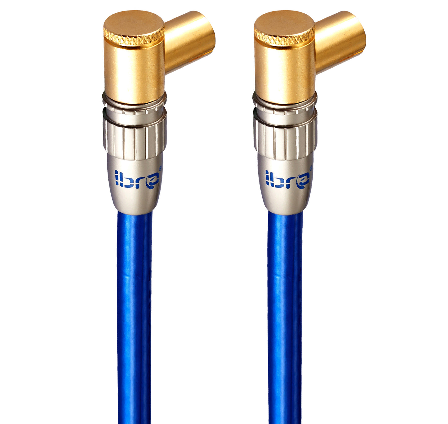 IBRA 0.5m HDTV Antenna Cable | TV Aerial Cable with 90 Degree Right Angled Connectors | Premium Freeview Coaxial Cable | 90° Angled Connectors: Coax Male to Male | For UHV/UHF/RF DVB-T1/T2