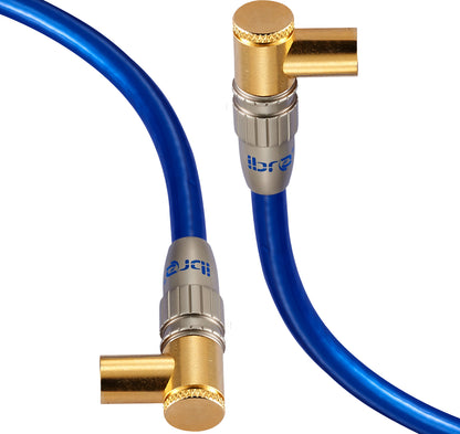 IBRA 0.5m HDTV Antenna Cable | TV Aerial Cable with 90 Degree Right Angled Connectors | Premium Freeview Coaxial Cable | 90° Angled Connectors: Coax Male to Male | For UHV/UHF/RF DVB-T1/T2