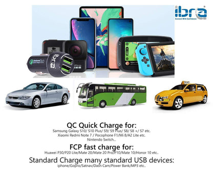 Fast Car Charger USB Cigarette Lighter Socket Dual Adapter For iPhone Samsung - 2 Port