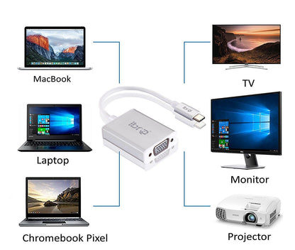 USB C To VGA adapter USB Type C 3.1 To VGA Adapter Lead Convertor Cable Monitor