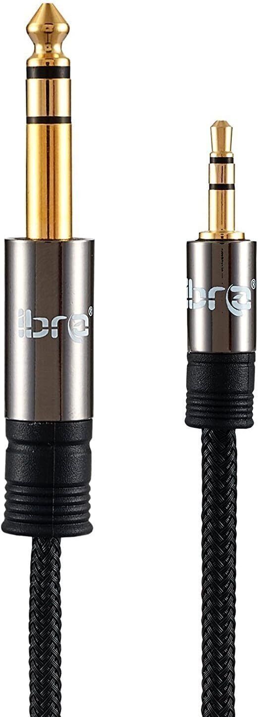 3.5mm to 6.35mm 1/4 inch Small to Big Mono Jack Audio Cable Plug Patch Lead Amp - 15M