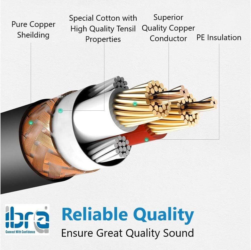 IBRA 1.5M XLR Male to Female Microphone Extension Cable for Microphones,mixer, patch bays,preamps,speaker systems, Amplifiers and other devices