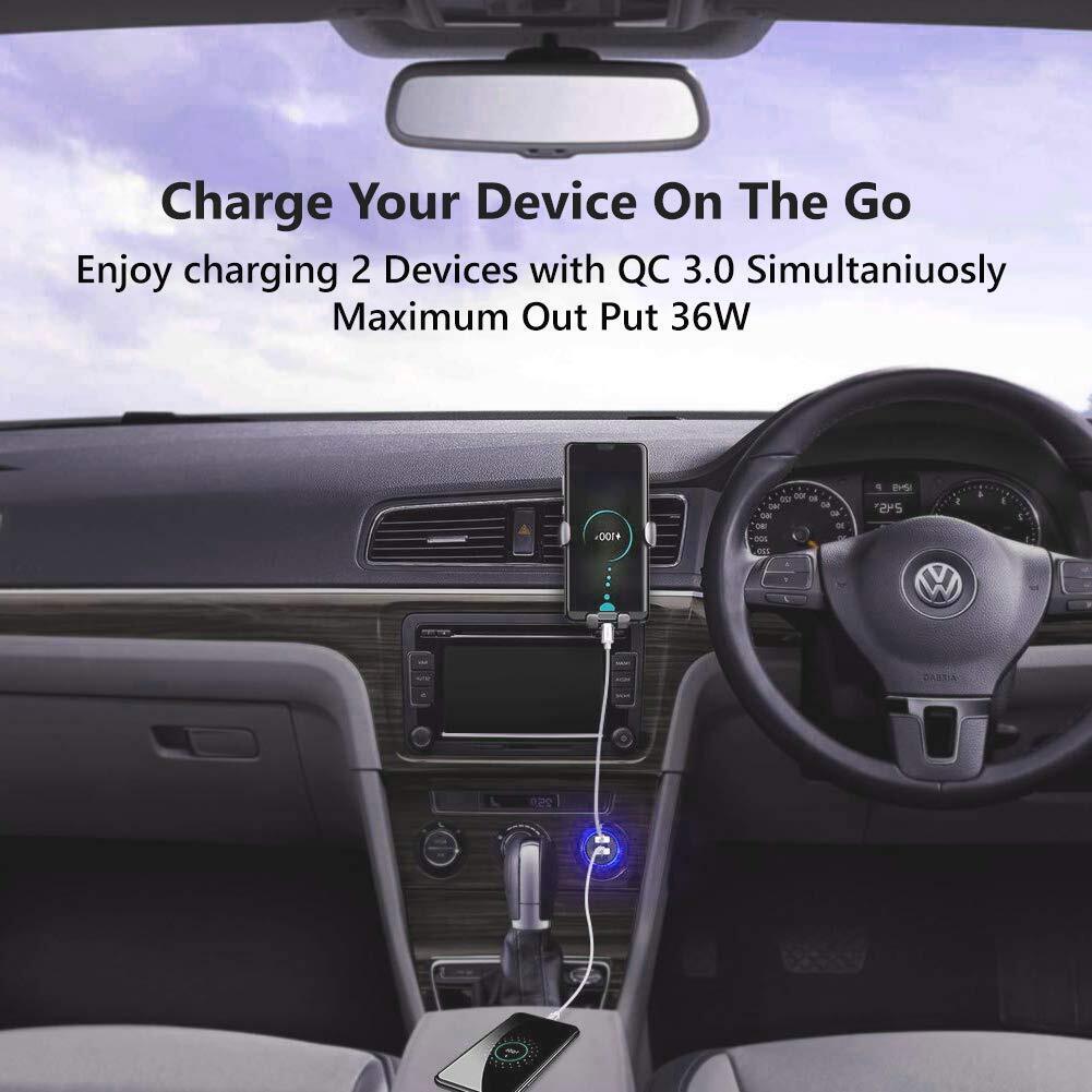 Fast Car Charger USB Cigarette Lighter Socket Dual Adapter For iPhone Samsung - 2 Port