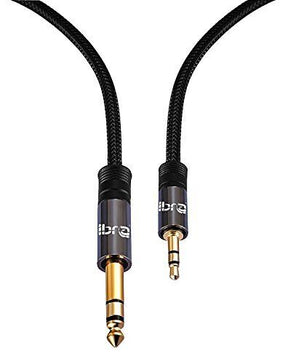 3.5mm to 6.35mm 1/4 inch Small to Big Mono Jack Audio Cable Plug Patch Lead Amp - 3M