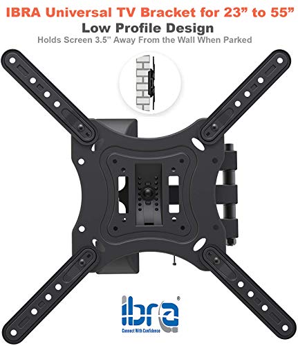 IBRA Ultra Slim Tilt Swivel TV Wall Bracket Mount Full Motion for 23-55 Inch OLED QLED LED LCD Plasma & Curved Screens