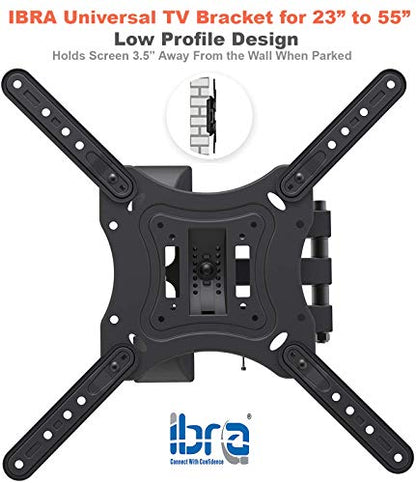 IBRA Ultra Slim Tilt Swivel TV Wall Bracket Mount Full Motion for 23-55 Inch OLED QLED LED LCD Plasma & Curved Screens