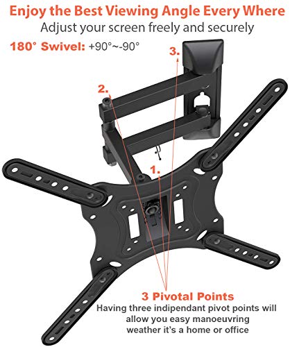 IBRA Ultra Slim Tilt Swivel TV Wall Bracket Mount Full Motion for 23-55 Inch OLED QLED LED LCD Plasma & Curved Screens