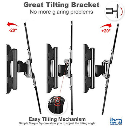 IBRA Ultra Slim Tilt Swivel TV Wall Bracket Mount Full Motion for 23-55 Inch OLED QLED LED LCD Plasma & Curved Screens