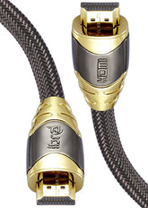 IBRA LUXURY - HDMI Cable 1M - HDMI 2.0 (4K@60Hz) Ready - 28AWG Braided Cord - 18Gbps -Gold Plated Connectors - Ethernet, Audio Return - Video 4K 2160p HD 1080p 3D Xbox PlayStation PS3 PS4 PC Apple TV