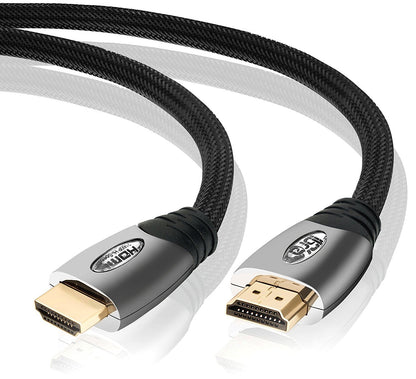 High Speed HDMI Cable v2.0/1.4a 18Gbps 3D TV 2160p PS4 SKY HD 4K Ready Ultra HD Ethernet Audio Return Virgin BT Gold Connectors Nylon Braided - 15M - IBRA PLATINUM