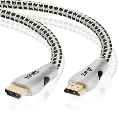 HDMI Cable 3M High Speed v2.0/1.4a 18Gbps 3D TV 2160p PS4 SKY HD 4K@60Hz Ultra HD Ethernet Audio Return Virgin BT Nylon Braided - IBRA Titanium