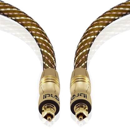 IBRA 12.5M Master Gold Optical TOSLINK Digital Audio Cable - Suitable for PS3, Sky, Sky HD, LCD, LED, Plasma, Blu-ray, Home Cinema Systems, AV Amps