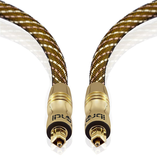 IBRA 5M Master Gold Optical TOSLINK Digital Audio Cable - Suitable for PS3, Sky, Sky HD, LCD, LED, Plasma, Blu-ray, Home Cinema Systems, AV Amps