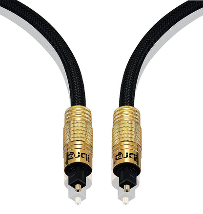 Optical Toslink Digital Audio Cable - Suitable for PS3,Sky,Sky HD,LCD,LED,Plasma, Blu Ray to Connect with Home Cinema Systems,AV Amps - 1M - IBRA PREMIUM BLACK
