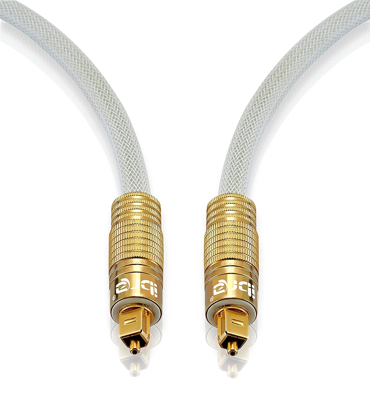 Optical Toslink Digital Audio Cable - 24K Gold Casing - Suitable for PS3,Sky,Sky HD,LCD,LED,Plasma, Blu Ray to Connect with Home Cinema Systems,AV Amps - 1M - IBRA PREMIUM WHITE