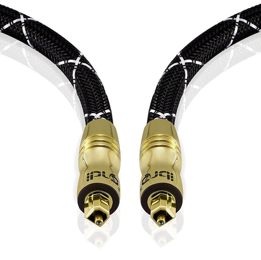 IBRA Black Master 7M - Optical TOSLINK Digital Audio Cable - Fiber Optic Cable - 24K Gold Casing - Compatible with PS3,Sky HD, HDtvs, Blu-rays, AV Amps