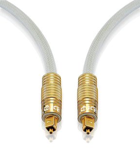 Optical Toslink Digital Audio Cable - 24k Gold Casing - Suitable for PS3,Sky,Sky HD,LCD,LED,Plasma, Blu Ray to Connect with Home Cinema Systems,AV Amps - 5M - IBRA PREMIUM WHITE