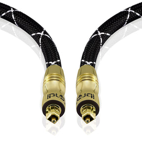 IBRA Black Master 3M - Optical TOSLINK Digital Audio Cable - Fiber Optic Cable - 24K Gold Casing - Compatible with PS3,Sky HD, HDtvs, Blu-rays, AV Amps