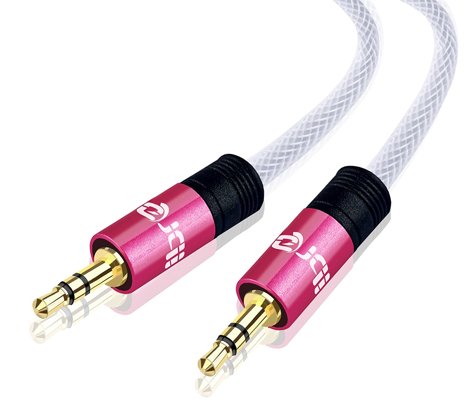 3.5mm Stereo Jack to Jack Audio Cable Lead Gold 1.5m- IBRA Pink Series