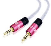 3.5mm Stereo Jack to Jack Audio Cable Lead Gold 2m- IBRA Pink Series