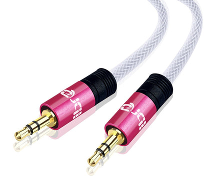 3.5mm Stereo Jack to Jack Audio Cable Lead Gold 3m- IBRA Pink Series