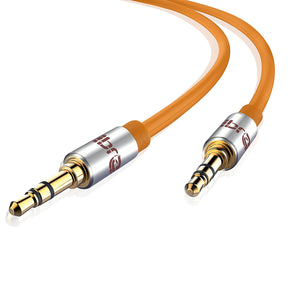 Aux Cable 2M 3.5mm Stereo Pro Auxiliary Audio Cable - for Beats Headphones Apple iPod iPhone iPad Samsung LG Smartphone MP3 Player Home / Car etc - IBRA Orange