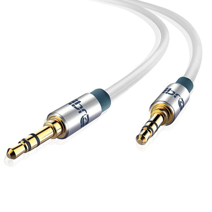 Aux Cable 10M 3.5mm Stereo Pro Auxiliary Audio Cable - for Beats Headphones Apple iPod iPhone iPad Samsung LG Smartphone MP3 Player Home / Car etc - IBRA White