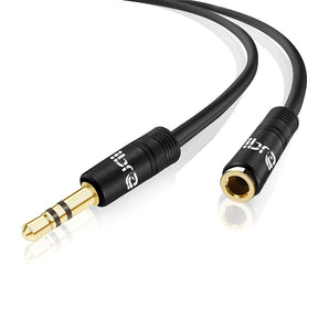 IBRA 1M Stereo Jack Extension Cable 3.5mm Male > 3.5mm Female - Black