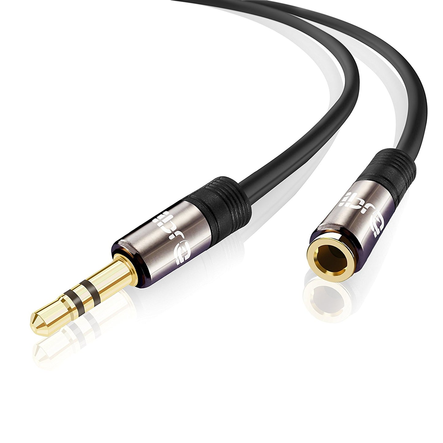 IBRA 2M Stereo Jack Extension Cable 3.5mm Male > 3.5mm Female - Gun Metal Range