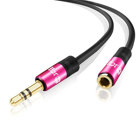 IBRA 1M Stereo Jack Extension Cable 3.5mm Male > 3.5mm Female - Pink