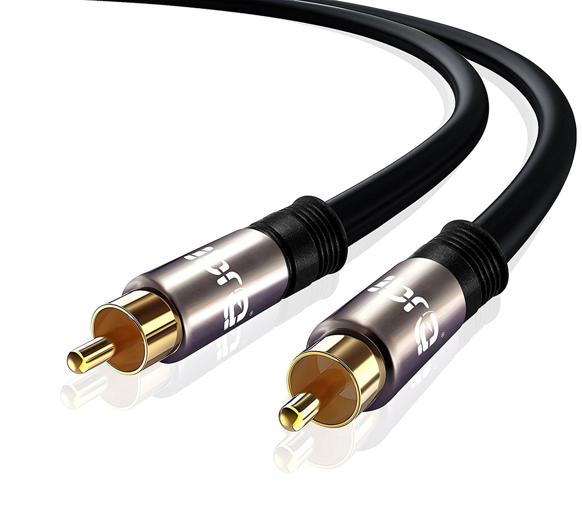 IBRA 1M Digital Coaxial Cable / Subwoofer Cable / Audio Cable / RCA Cable (1 x RCA to 1 x RCA) - Gun Metal range
