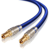 Premium RF Coaxial RG6 TV Aerial Lead Coax Male Plug to Male Plug Cable 0.5m - IBRA Blue Gold